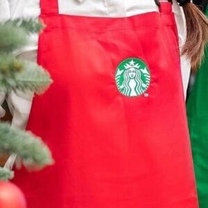 RED HOLIDAY STARBUCKS APRON Size Medium